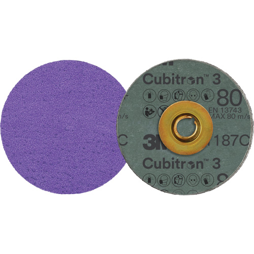 Disque en fibre Roloc Cubitron 3, 3" dia., Grain 80+, C&eacute;ramique St. Lawrence Industrial & Safety Supply