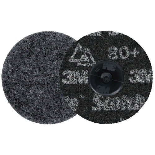 Meule robuste pour le conditionnement de pr&eacute;cision des surfaces Scotch-Brite Roloc, HD-DR, 3" dia., Grain 80+, C&eacute;ramique St. Lawrence Industrial & Safety Supply
