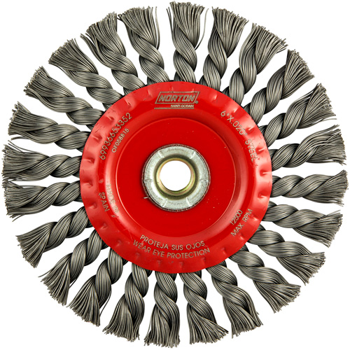 Full Cable Twist Wire Wheel, 6" Dia., 0.023" Fill, 5/8"-11 Arbor, Steel St. Lawrence Industrial & Safety Supply