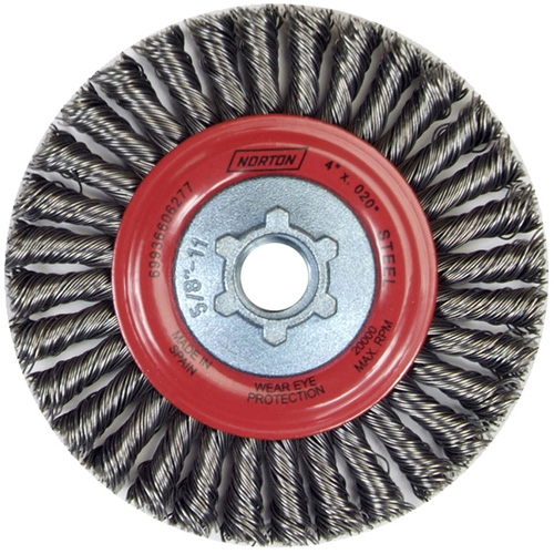 Stringer Bead Knot Wire Brush For Angle Grinders, 4" Dia., 0.02" Fill, 5/8"-11 Arbor, Steel St. Lawrence Industrial & Safety Supply