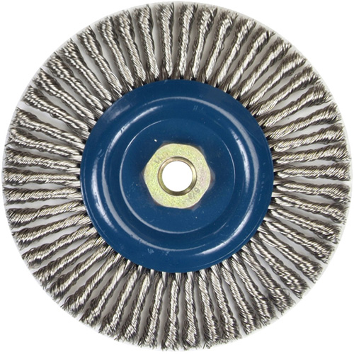 Stringer Bead Knot Wire Brush For Angle Grinders, 6" Dia., 0.02" Fill, 5/8"-11 Arbor, Stainless Steel St. Lawrence Industrial & Safety Supply