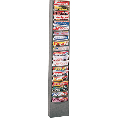 Literature Storage Racks, Stationary, 20 Slots, Steel, 13-1/8" W x 4-1/8" D x 58-1/2" H St. Lawrence Industrial & Safety Supply