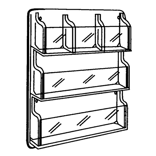 Literature Displays, Wall Mount, 9 Slots, Plastic, 30" W x 2" D x 36-7/8" H St. Lawrence Industrial & Safety Supply