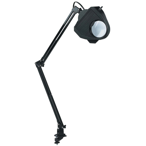 Lampe de travail avec loupe, 60 W, Fluorescent/Incandescente/DEL, Pince, Col 40", Noir St. Lawrence Industrial & Safety Supply