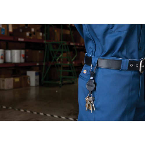 D&eacute;rouleurs de taille moyenne de s&eacute;rie Mid6 #6, Polycarbonate, C&acirc;ble 36", Fixation Agrafe de ceinture St. Lawrence Industrial & Safety Supply