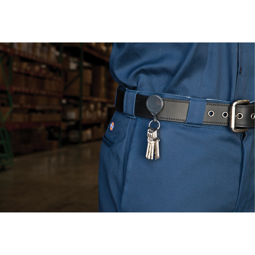 Anneaux &agrave; cl&eacute;s r&eacute;tractables Mini-Bak, Plastique, C&acirc;ble 36", Fixation Agrafe de ceinture St. Lawrence Industrial & Safety Supply