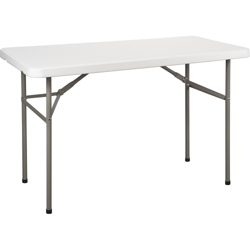 Folding Table, Rectangular, 48" L x 24" W, Polyethylene, White St. Lawrence Industrial & Safety Supply