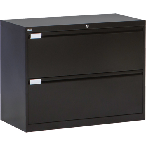 Lateral Filing Cabinet, Steel, 2 Drawers, 36" W x 18" D x 27-7/8" H, Black St. Lawrence Industrial & Safety Supply