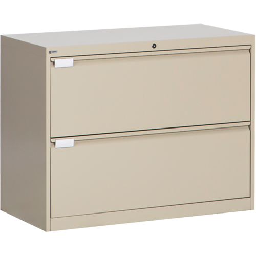 Lateral Filing Cabinet, Steel, 2 Drawers, 36" W x 18" D x 27-7/8" H, Beige St. Lawrence Industrial & Safety Supply
