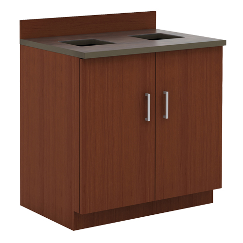Armoire modulaire de base, M&eacute;lamine, 39" h x 36" la x 25" P, Acajou St. Lawrence Industrial & Safety Supply