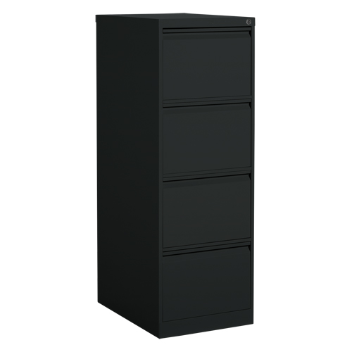 Vertical Filing Cabinet, Steel, 4 Drawers, 18-1/7" W x 25" D x 52" H, Black St. Lawrence Industrial & Safety Supply
