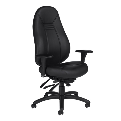High Back Comfort Chair, Leather, Black, 300 lbs. Capacity St. Lawrence Industrial & Safety Supply