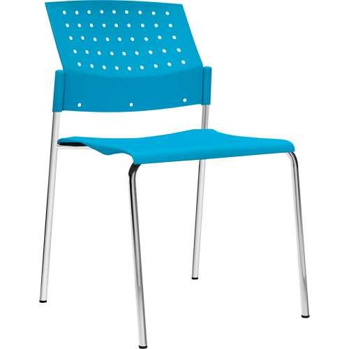 Armless Stacking Chairs, Plastic, 33" High, 300 lbs. Capacity, Blue St. Lawrence Industrial & Safety Supply