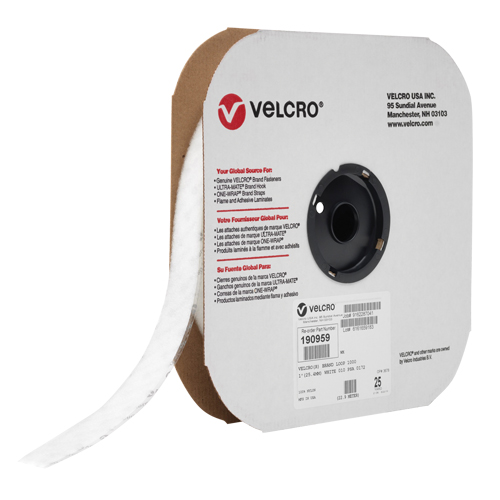 Ruban d'attaches, Boucle, 25 vg x 1", Adh&eacute;sif, Blanc St. Lawrence Industrial & Safety Supply