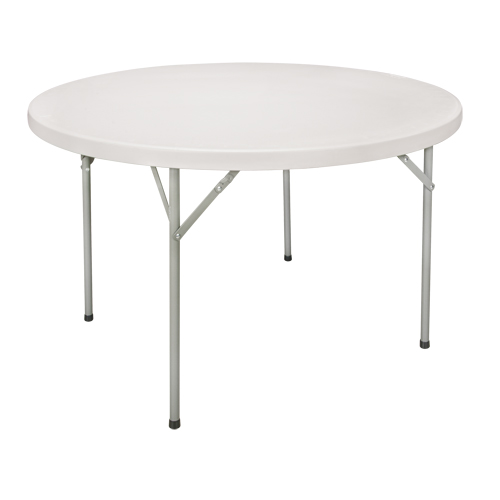 Folding Table, Round, 48" L x 48" W, Polyethylene, White St. Lawrence Industrial & Safety Supply