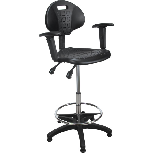 Tabouret ergonomique robuste avec accoudoirs r&eacute;glables, Stationnaire, Ajustable Hauteur, Capacit&eacute; 250 lb St. Lawrence Industrial & Safety Supply