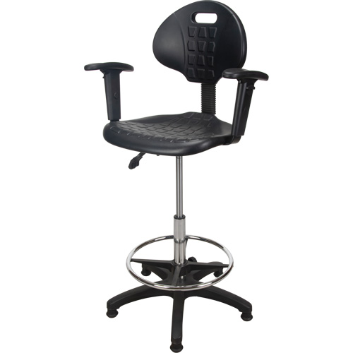 Tabouret ergonomique robuste avec accoudoirs r&eacute;glables, Stationnaire, Ajustable Hauteur, Capacit&eacute; 250 lb St. Lawrence Industrial & Safety Supply