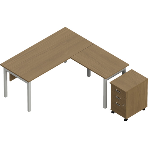 Bureau en "L" avec caisson Newland St. Lawrence Industrial & Safety Supply