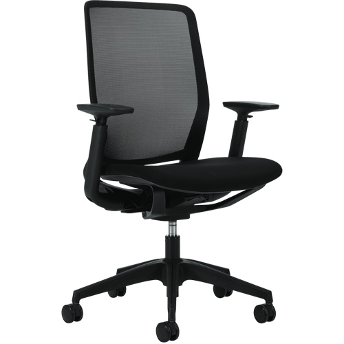 Chaise &agrave; dossier haut avec basculement synchronis&eacute; robuste Kody, Mailles, Noir, Capacit&eacute; 300 lb St. Lawrence Industrial & Safety Supply