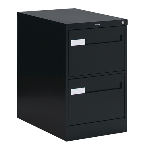 Vertical Filing Cabinet with Recessed Drawer Handles, 2 Drawers, 18.15" W x 26.56" D x 29" H, Black St. Lawrence Industrial & Safety Supply