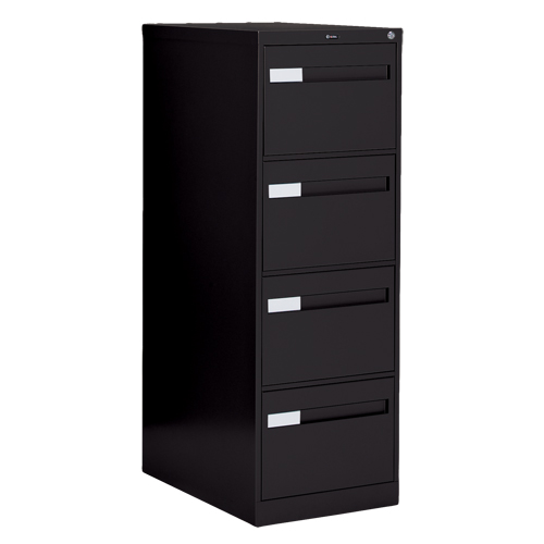Vertical Filing Cabinet with Recessed Drawer Handles, 4 Drawers, 18.15" W x 26.56" D x 52" H, Black St. Lawrence Industrial & Safety Supply