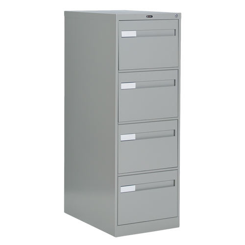 Vertical Filing Cabinet with Recessed Drawer Handles, 4 Drawers, 18.15" W x 26.56" D x 52" H, Grey St. Lawrence Industrial & Safety Supply
