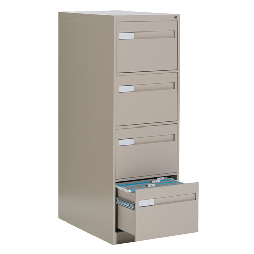 Vertical Filing Cabinet with Recessed Drawer Handles, 4 Drawers, 18.15" W x 26.56" D x 52" H, Beige St. Lawrence Industrial & Safety Supply