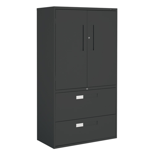 Multi-Stor Cabinet, Steel, 3 Shelves, 65-1/4" H x 36" W x 18" D, Black St. Lawrence Industrial & Safety Supply