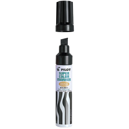 Refillable Super Colour Permanent Marker, Black, Chisel Tip St. Lawrence Industrial & Safety Supply