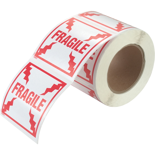 "Fragile" Special Handling Labels, 4" L x 4" W, Red on White St. Lawrence Industrial & Safety Supply