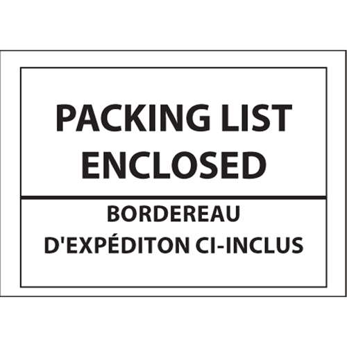 Packing List Envelopes, 4" L x 5" W, Backloading Style St. Lawrence Industrial & Safety Supply
