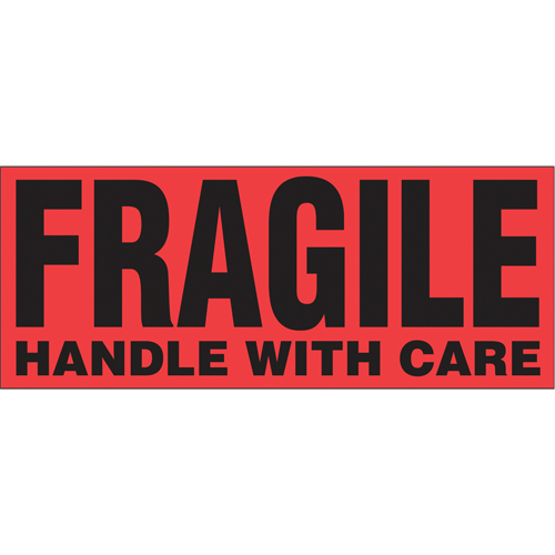 &eacute;tiquettes pour traitement sp&eacute;cial Fragile Handle with Care, 5" lo x 2" la, Noir/rouge St. Lawrence Industrial & Safety Supply