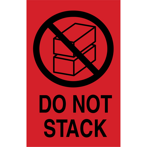 "Do Not Stack" International Shipping Labels, 6" L x 4" W, Black on Red St. Lawrence Industrial & Safety Supply