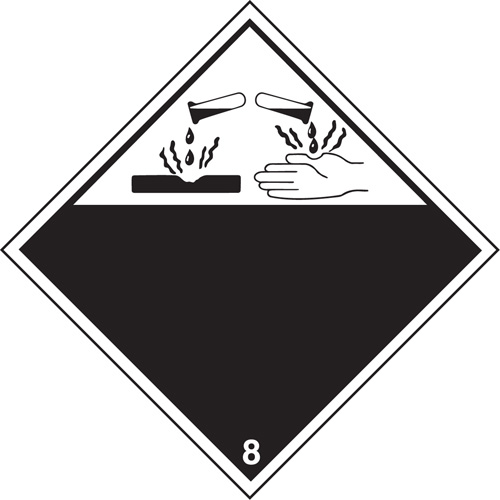 TDG Shipping Labels, Class 8, Corrosives, Vinyl St. Lawrence Industrial & Safety Supply