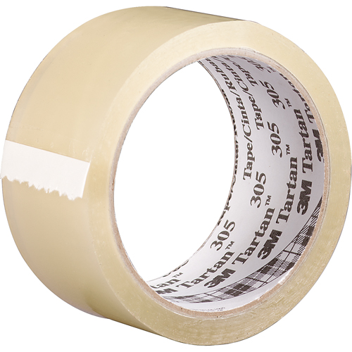 Tartan 305 Box Sealing Tape, Acrylic Adhesive, 1.6 mil, 48 mm (2") x 100 m (328') St. Lawrence Industrial & Safety Supply