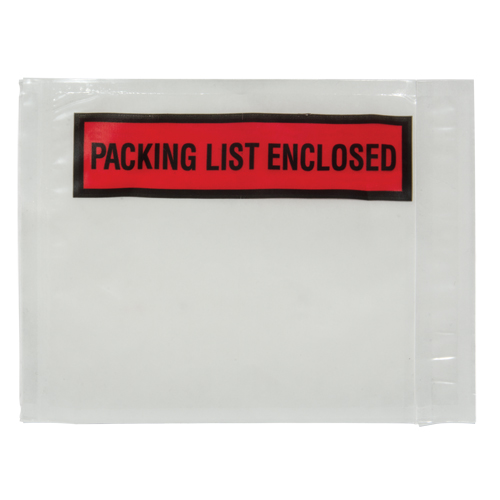 Packing List Envelope, 4-1/2" L x 5-1/2" W, Backloading Style St. Lawrence Industrial & Safety Supply