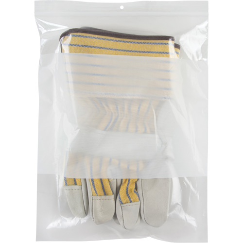 White Block Poly Bags, Reclosable, 12" x 9", 2 mils St. Lawrence Industrial & Safety Supply