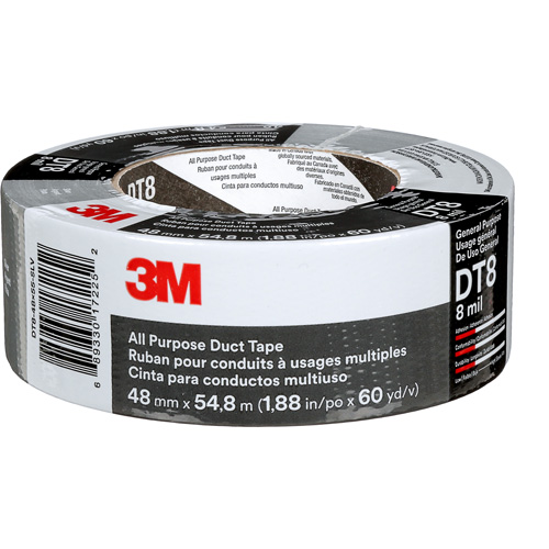 Ruban adh&eacute;sif tout usage DT8, 8 mils, Argent, 48 mm (2") x 55 m (180') St. Lawrence Industrial & Safety Supply