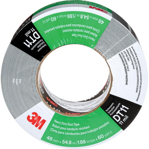 DT11 Heavy-Duty Duct Tape, 11 mils, Silver, 48 mm (2") x 55 m (180') St. Lawrence Industrial & Safety Supply