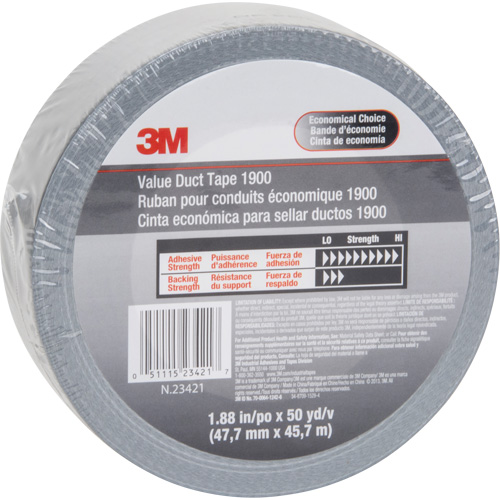 Ruban pour conduit &eacute;conomique 1900, 5,8 mils, Argent, 48 mm (2") x 5,7 m (18,7') St. Lawrence Industrial & Safety Supply