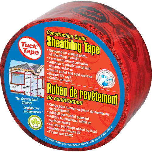 Ruban de rev&ecirc;tement pour entrepreneurs, 60 mm (2-3/8") x 0,0 m (0,0'), Rouge St. Lawrence Industrial & Safety Supply