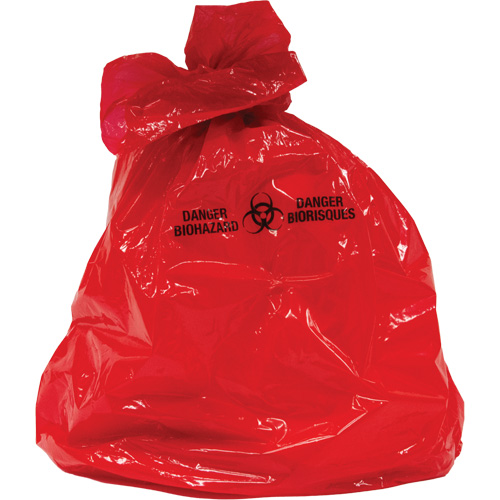 Sacs &agrave; d&eacute;chets, Biorisque, 38" lo x 30" la, 2 mils St. Lawrence Industrial & Safety Supply