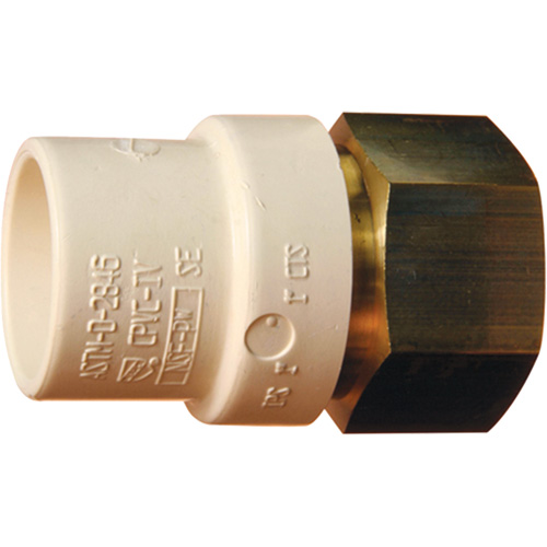Adaptateur de tuyau filet&eacute;, Noeud x FPT, 1" dia., Laiton/PVC-C St. Lawrence Industrial & Safety Supply