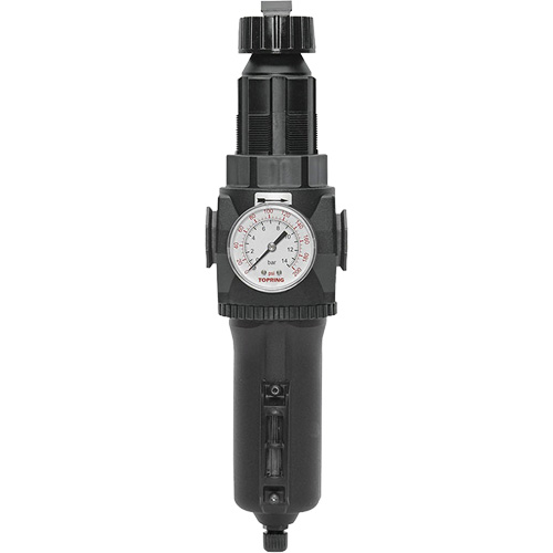 Filtre/r&eacute;gulateur drain manuel avec bol en m&eacute;tal et manom&egrave;tre Modulair 400, 1/2" NPT, 200 psi, Capacit&eacute; de 9,1 oz liq. St. Lawrence Industrial & Safety Supply