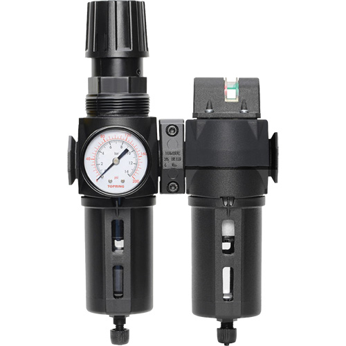 Filtre/d&eacute;tendeur & filtre coalescent Modulair 300 avec bol standard & drain manuel, 3/8" NPTF, 150 psi, Capacit&eacute; de 5,12 oz liq St. Lawrence Industrial & Safety Supply