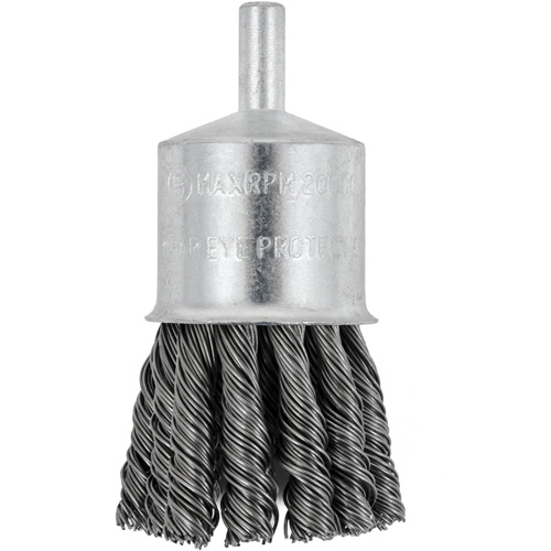 Shaft Mounted Knot Twisted End Brush, 1-1/8" Dia. x 1/4" Arbor St. Lawrence Industrial & Safety Supply