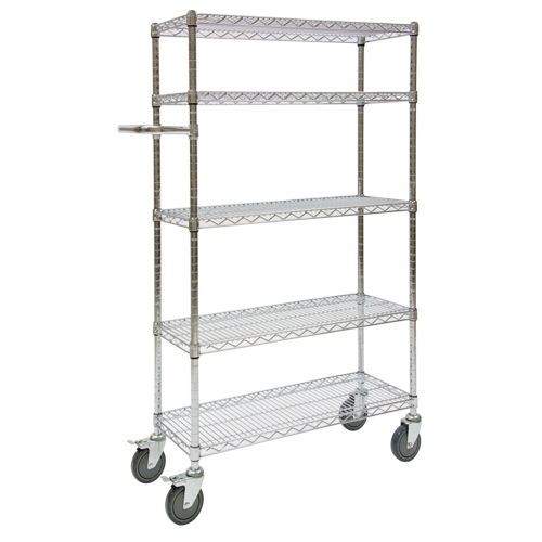 Push Cart, Chrome Plated, 30' x 60" x 14", 800 lbs. Capacity St. Lawrence Industrial & Safety Supply