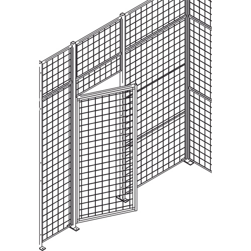 Wire Mesh Partition Swing Door with Wicket, 4' W x 7' H St. Lawrence Industrial & Safety Supply