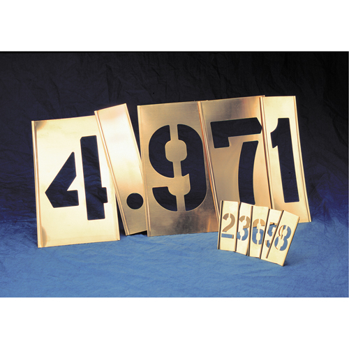 Gothic Brass Interlocking Stencils - Individual Letters & Numbers, Number, 6" St. Lawrence Industrial & Safety Supply