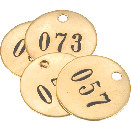Numbered Tags, # 176-200, Brass, 1.5" dia St. Lawrence Industrial & Safety Supply
